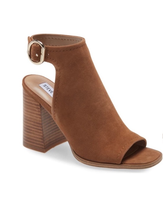 Steve Madden Shoes - NWT Steve Madden Tan Suede Peep Toe Block Heel Sandals / Boots 9